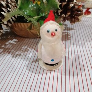 Vintage Mr. Christmas Santa w Beard Ornament Japan Crepe Paper Styrofoam